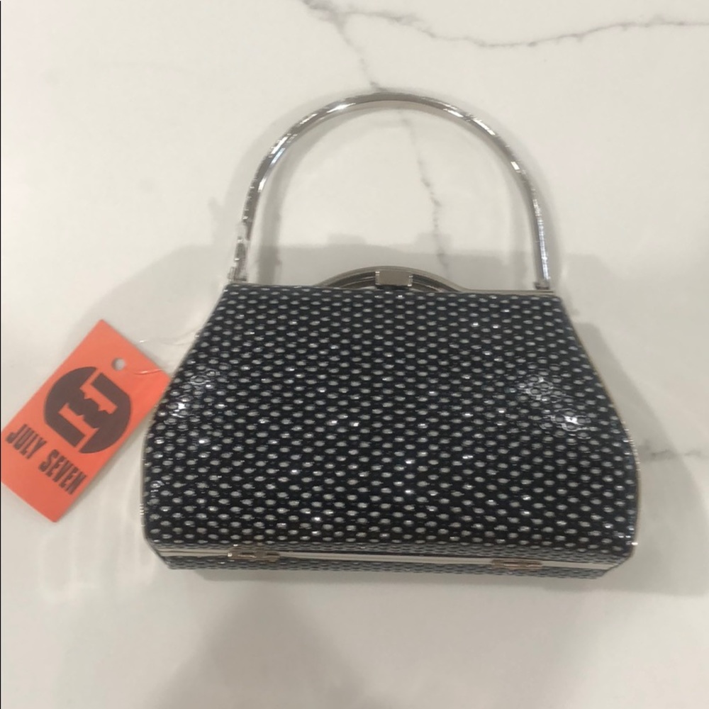 Black Sparkled Hard-case Clutch